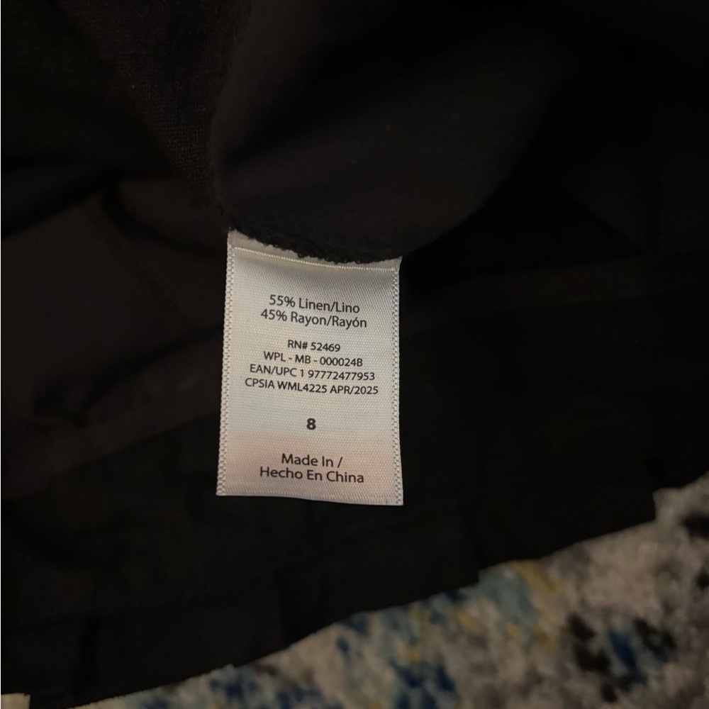 Linen Blend Black Women's Shorts - Picture 6 of 7